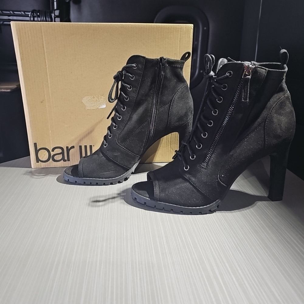 Bar III Women's Damas Lace-up Shooties Black Size 9.5M‎ Great PreOwned Condition